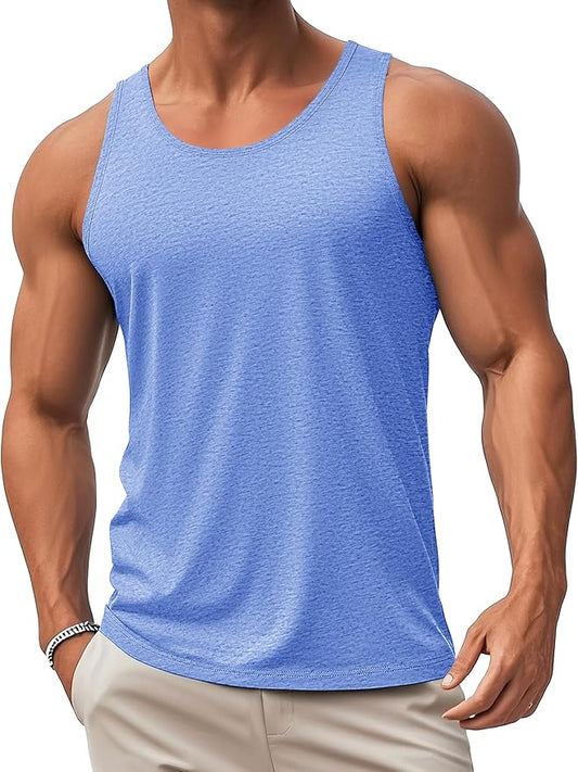 MAGCOMSEN Mens Workout Tank Tops Undershirt Cotton Muscle Athletic Sleeveless Shirts for Gym