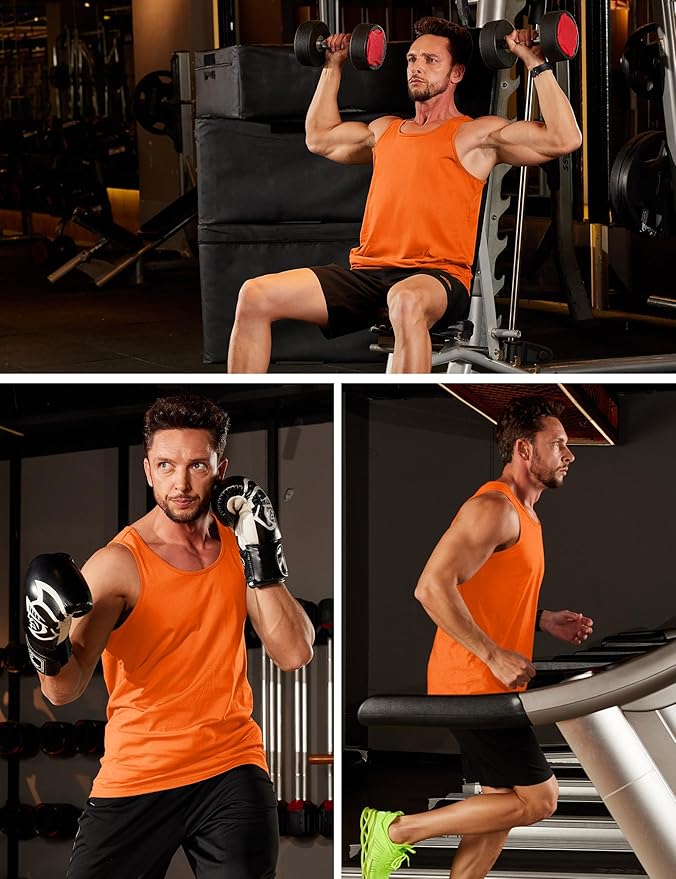 MAGCOMSEN Men's UPF 50+ Tank Top Gym Workout Sleeveless Muscle Shirts Sun Protection Cut Off Shirts Summer Sleeveless T Shirt