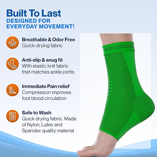Modvel Foot & Ankle Brace Socks for Sprained Ankle Compression Sleeve - Plantar Fasciitis Relief Brace, Foot Support for pain Women & Men - Tendonitis & Arthritis Feet Sleeve, Stabilizing Ankles Wrap