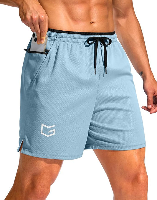 G Gradual Men's Running Athletic Shorts with Zipper Pocket 5"/ 7" Lightweight Quick Dry Gym Workout Shorts for Tennis Active