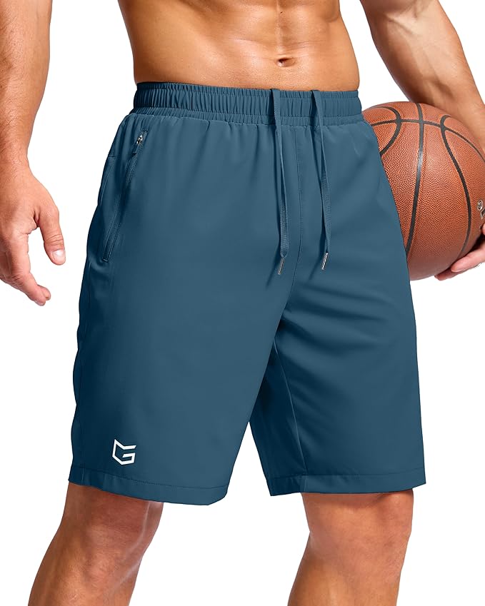 G Gradual Men's Athletic Running Shorts with Zipper Pockets Quick Dry 7"/ 5"/ 9" Workout Gym Shorts for Basketball Hiking