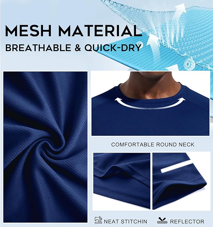 Holure Men's Mesh Quick-Dry Short Sleeve Workout T-Shirt