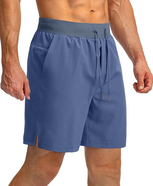 Men's Running Shorts with Zipper Pockets 9 Inch/ 7 Inch / 5 Inch Lightweight Quick Dry Gym Workout Athletic Shorts for Men