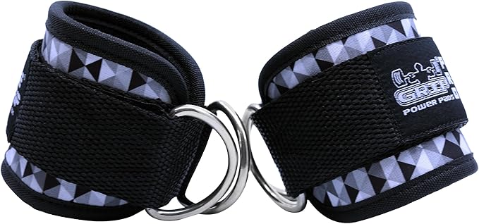 Ankle Straps for Cable Machines Double D-Ring Gym Adjustable Neoprene Premium Cuffs to Enhance Legs Abs & Glutes Kickbacks Workouts Leg Curls Extensions Booty Hip Abductors Exercise for Men & Women