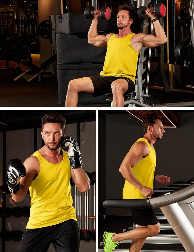 MAGCOMSEN Men's UPF 50+ Tank Top Gym Workout Sleeveless Muscle Shirts Sun Protection Cut Off Shirts Summer Sleeveless T Shirt