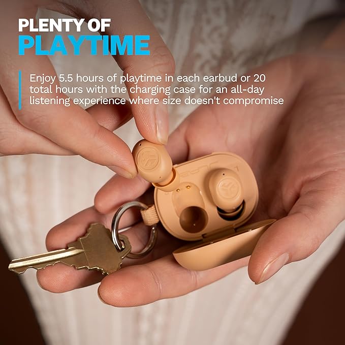 JLab JBuds Mini Tones True Wireless Bluetooth Earbuds + Charging Case, (728 N), IP55 Sweat and Dust Proof, Bluetooth Multipoint, Be Aware Audio, 3 EQ Sound Settings, Crystal Clear Calls