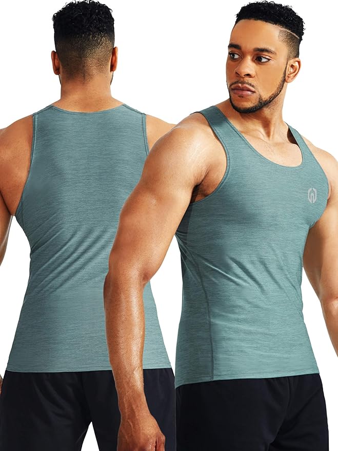 NELEUS Men's 3 Pack Dry Fit Compression Tank Top
