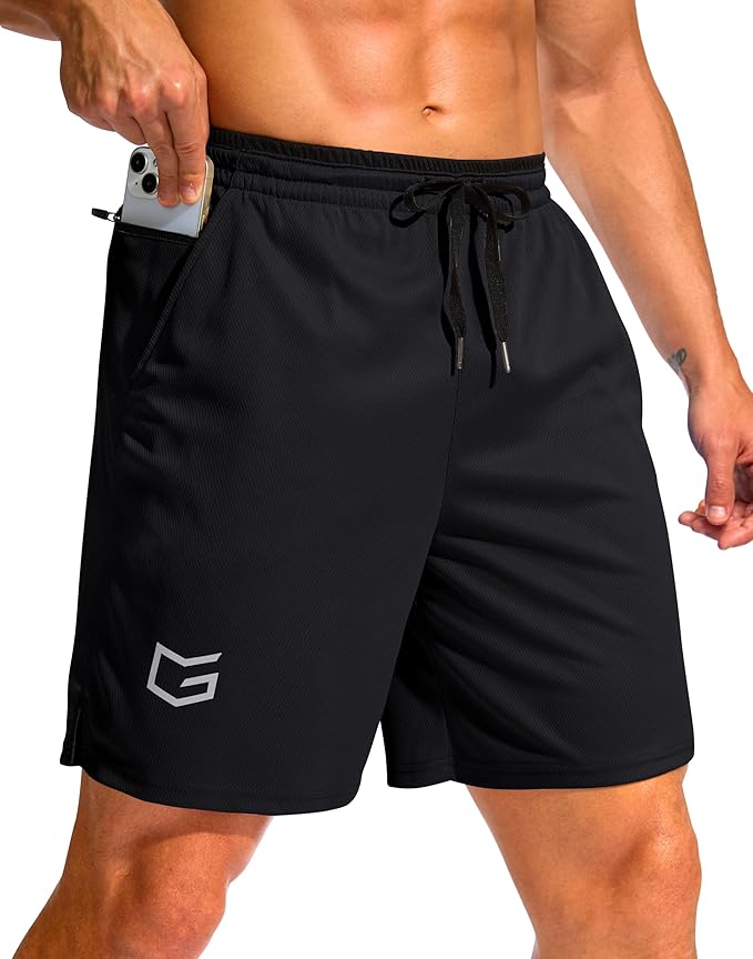 G Gradual Men's Running Athletic Shorts with Zipper Pocket 5"/ 7" Lightweight Quick Dry Gym Workout Shorts for Tennis Active