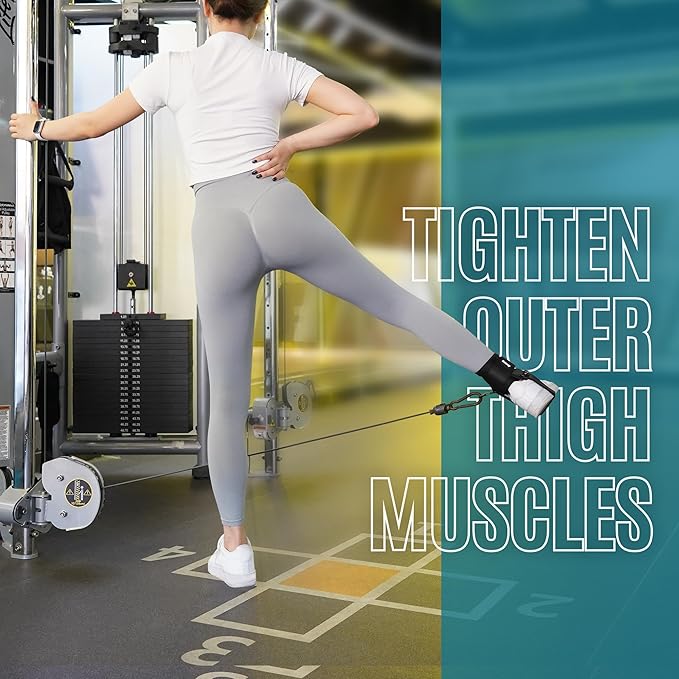 Ankle Straps for Cable Machine Woman, Balency Padded Ankle Strap for Cable Machine Kickback, Cable Ankle Attachment for Gym, Ankle Cuff, Kickback Ankle Strap for Glute Workout, Leg Extensions