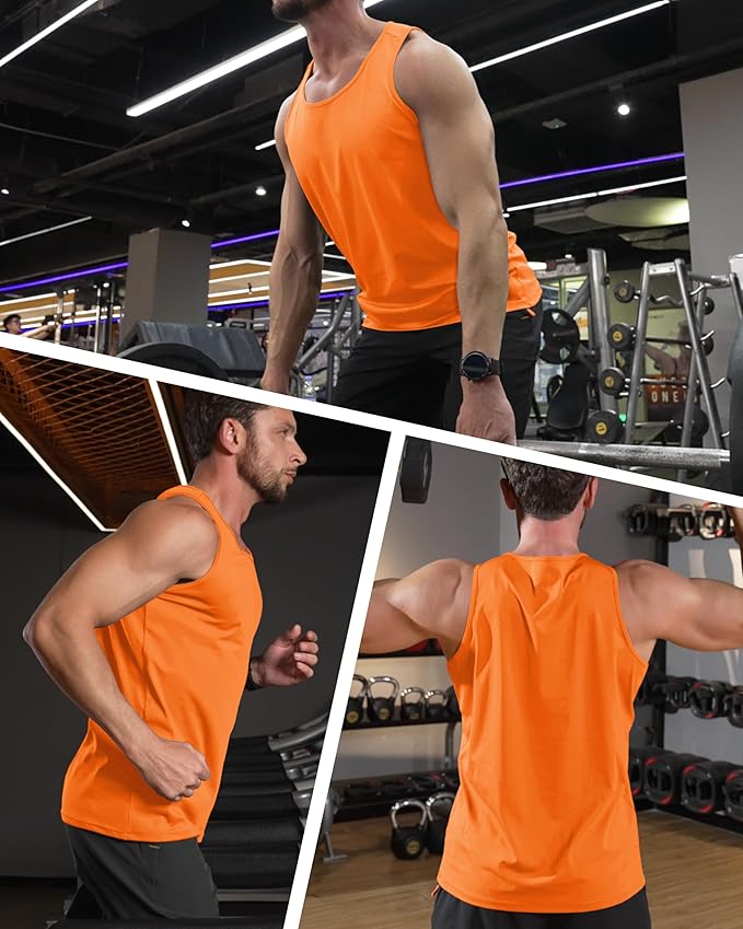 MAGCOMSEN Men's UPF 50+ Tank Top Quick Dry Summer Workout Muscle Sleeveless Shirts for Swim Beach Bodybuilding