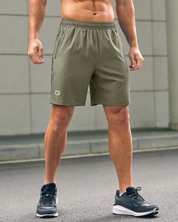 G Gradual Men's Athletic Running Shorts with Zipper Pockets Quick Dry 7"/ 5"/ 9" Workout Gym Shorts for Basketball Hiking