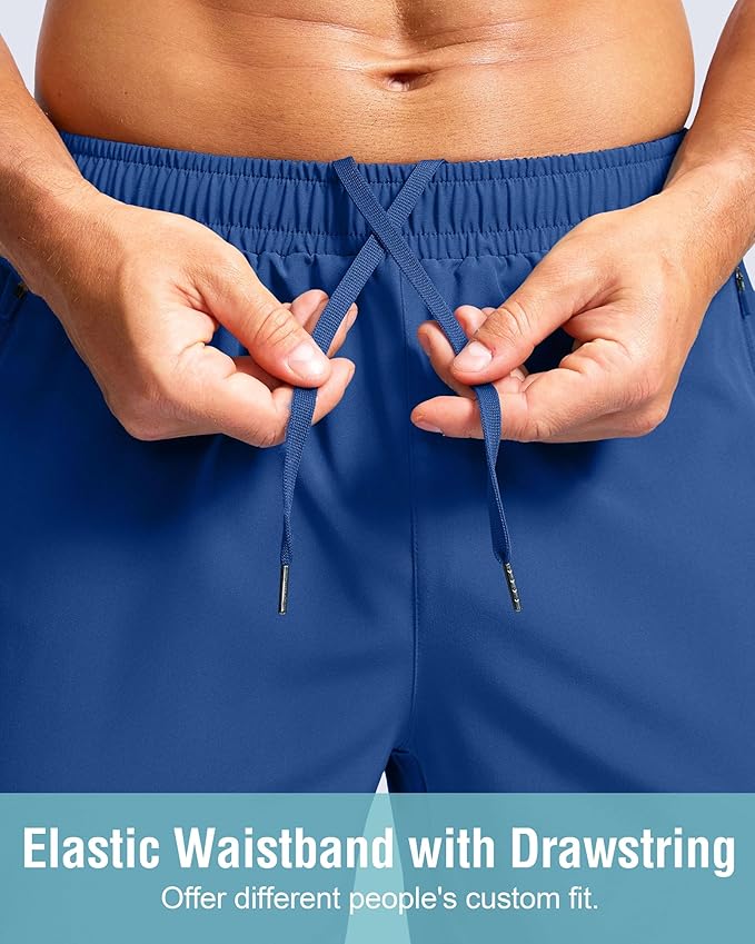 G Gradual Men's Athletic Running Shorts with Zipper Pockets Quick Dry 7"/ 5"/ 9" Workout Gym Shorts for Basketball Hiking