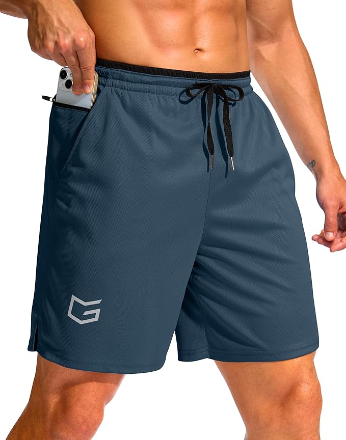G Gradual Men's Running Athletic Shorts with Zipper Pocket 5"/ 7" Lightweight Quick Dry Gym Workout Shorts for Tennis Active