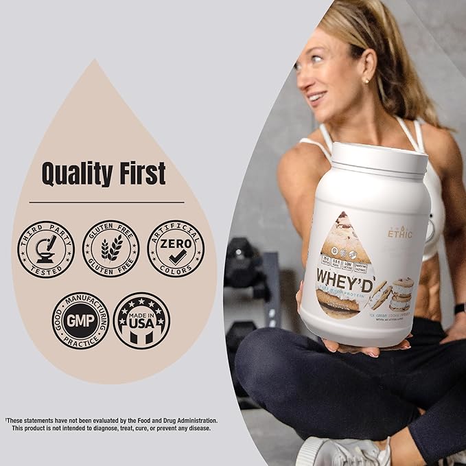 Sweat Ethic Whey'd Protein Powder, 25 G Whey Protein Blend with Concentrate (30 Ounce, Ice Cream Cookie Sandwich)