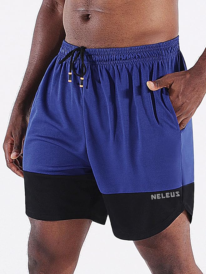 NELEUS Men's 2 in 1 Running Shorts with Liner,Dry Fit Workout Shorts with Pockets