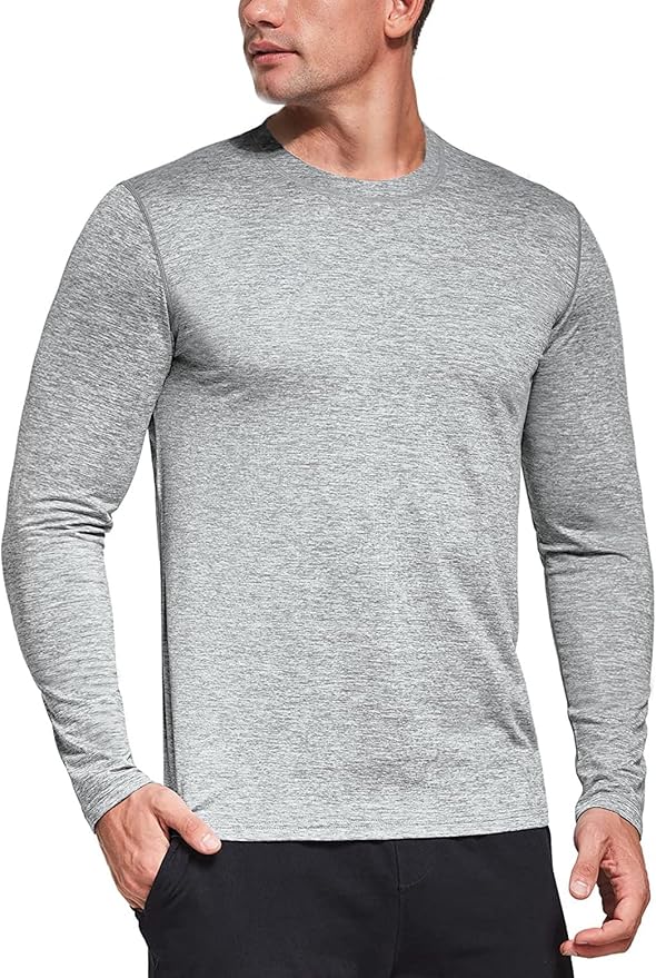 Men's 1, 3 or 5 Pack Performance Long Sleeve T-Shirts, UPF 50+ Sun Protection Shirts, Athletic Gym Workout Shirts for Running