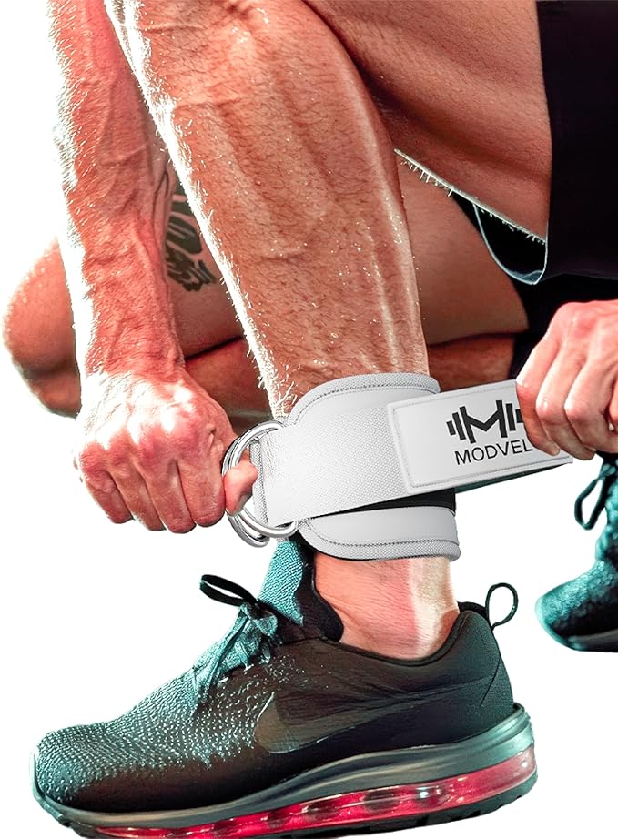 Modvel Gym Ankle Strap for Cable Machines – Glute & Leg Kickback Ankle Straps for Gym Workouts – Adjustable, Padded Support for Strength Training, Weightlifting, Rehab – Men & Women