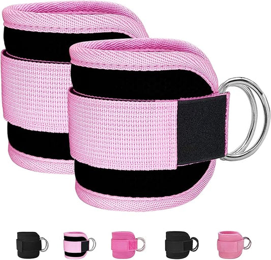 Fitness Ankle Straps for Cable Machine, Kickbacks Glute Workouts, Lower Body Exercises, Adjustable Leg Straps with Neoprene Padding Men Women