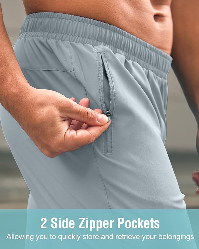 G Gradual Men's Athletic Running Shorts with Zipper Pockets Quick Dry 7"/ 5"/ 9" Workout Gym Shorts for Basketball Hiking