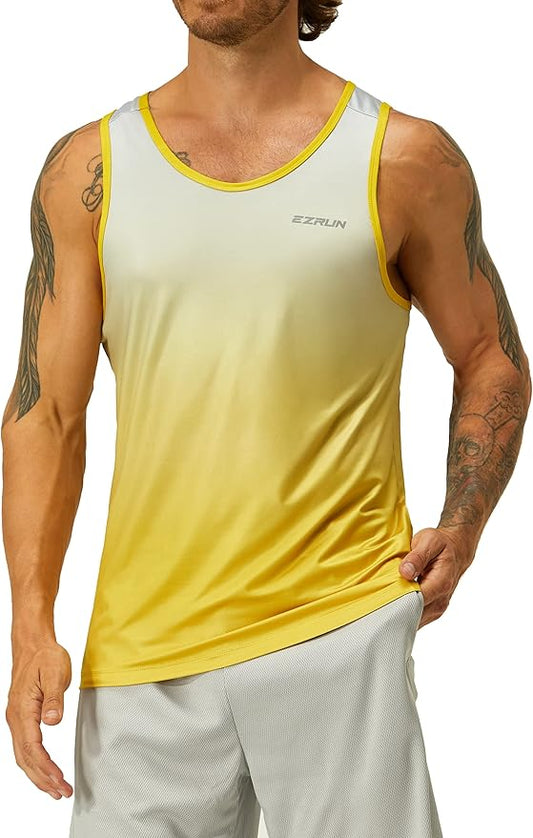 EZRUN Men's Quick Dry Sport Tank Top for Bodybuilding Gym Athletic Jogging Running,Fitness Training Workout Sleeveless Shirts