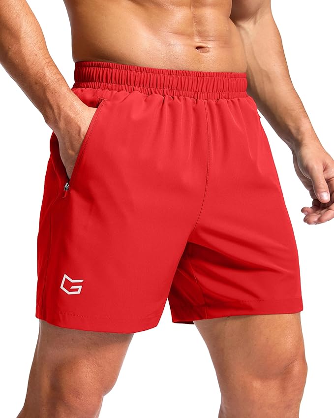 G Gradual Men's Athletic Running Shorts with Zipper Pockets Quick Dry 7"/ 5"/ 9" Workout Gym Shorts for Basketball Hiking
