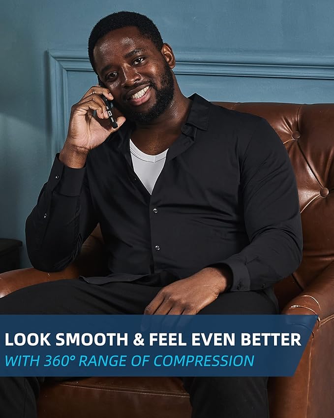 KOCLES Gynecomastia Compression Shirts for Men, Shapewear Slimming Body Shaper Undershirt, V-Neck Baselayer T-Shirt Workout