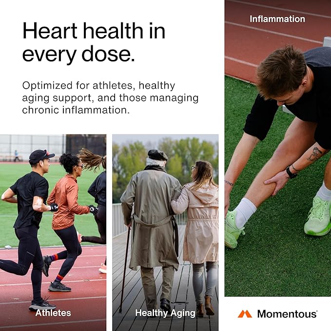 Momentous Omega-3 Fish Oil - High-Potency EPA & DHA Supplement for Men & Women - Supports Heart, Joint, & Brain Health - NSF Certified for Sport - Non-GMO - Gluten-Free - 1,600 mg - 30 Servings