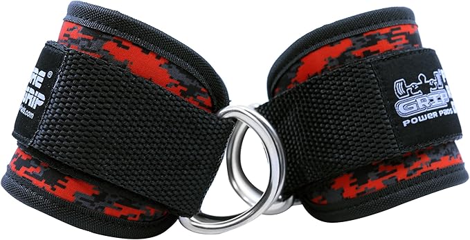 Ankle Straps for Cable Machines Double D-Ring Gym Adjustable Neoprene Premium Cuffs to Enhance Legs Abs & Glutes Kickbacks Workouts Leg Curls Extensions Booty Hip Abductors Exercise for Men & Women