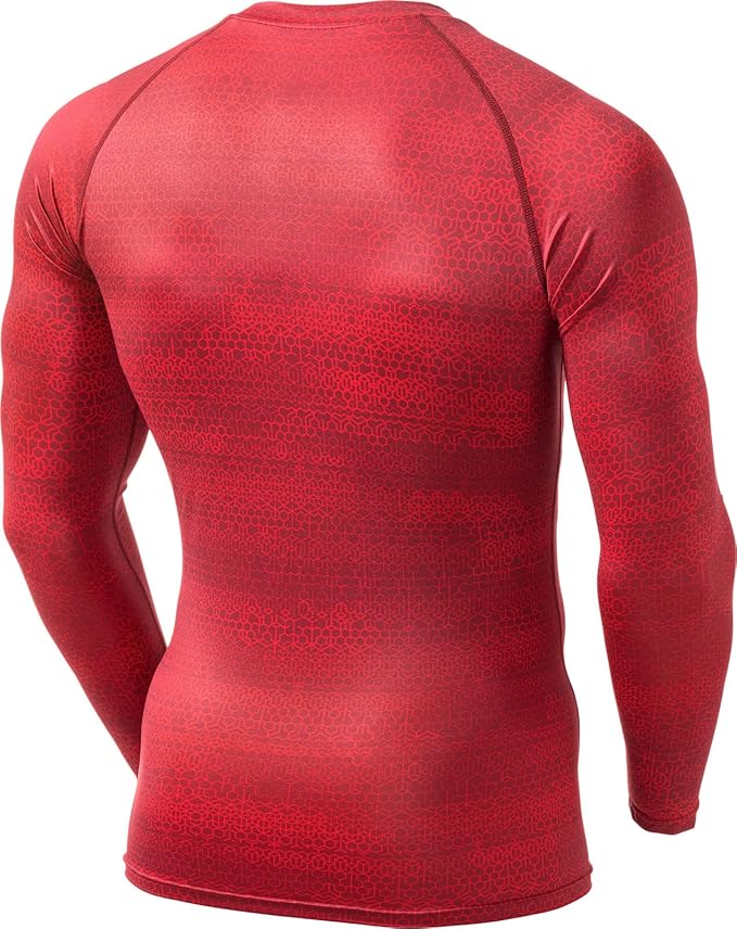 TSLA Men's UPF 50+ Compression Shirts, Cool Dry Long Sleeve Athletic Tops, Sports Baselayer Workout Shirt