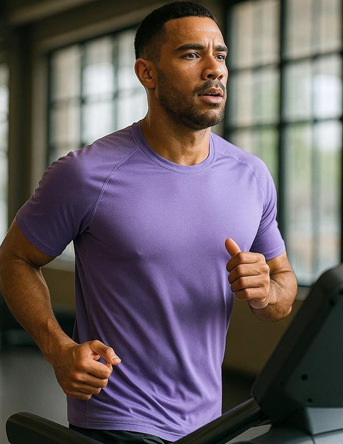 5 Pack Men’s Active Quick Dry Crew Neck T Shirts | Athletic Running Gym Workout Short Sleeve Tee Tops Bulk
