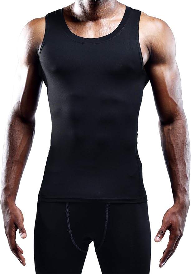 NELEUS Men's 3 Pack Dry Fit Compression Tank Top