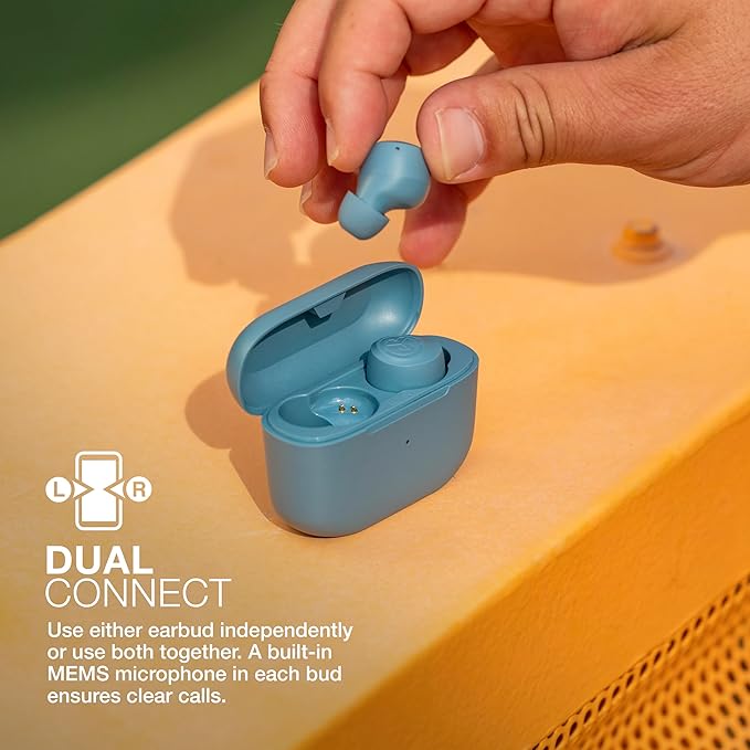 JLab Go Air Pop True Wireless Bluetooth Earbuds + Charging Case, Slate, Dual Connect, IPX4 Sweat Resistance, Bluetooth 5.1 Connection, 3 EQ Sound Settings Signature, Balanced, Bass Boost