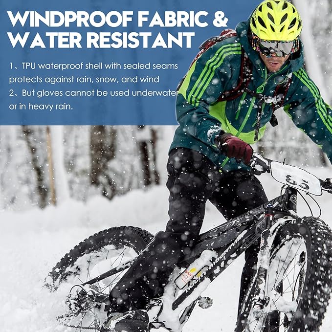 Bruvoalon Winter Gloves for Women & Men, 3M Thermal Insulation, Lycra Fabric, Windproof, Touchscreen, Anti-Slip, Cold Weather