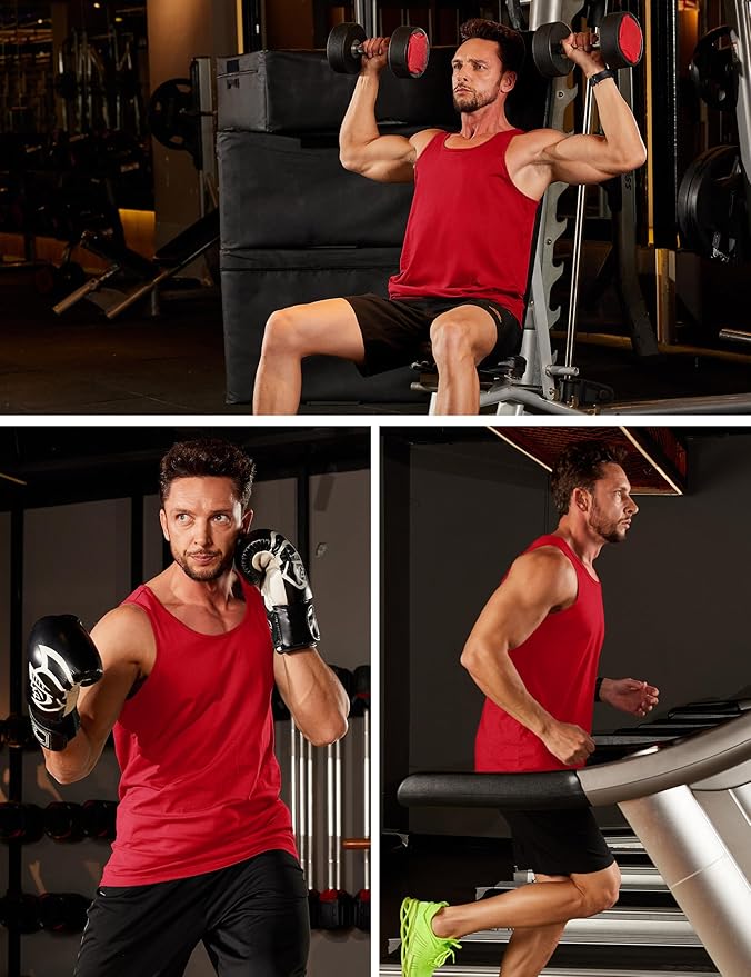 MAGCOMSEN Men's UPF 50+ Tank Top Gym Workout Sleeveless Muscle Shirts Sun Protection Cut Off Shirts Summer Sleeveless T Shirt