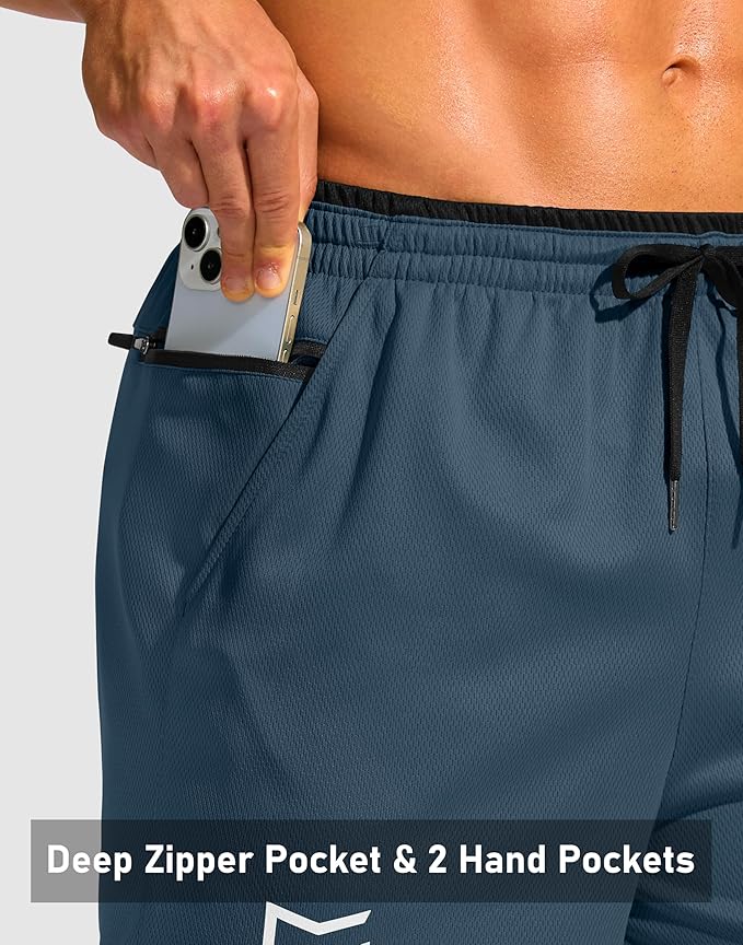 G Gradual Men's Running Athletic Shorts with Zipper Pocket 5"/ 7" Lightweight Quick Dry Gym Workout Shorts for Tennis Active