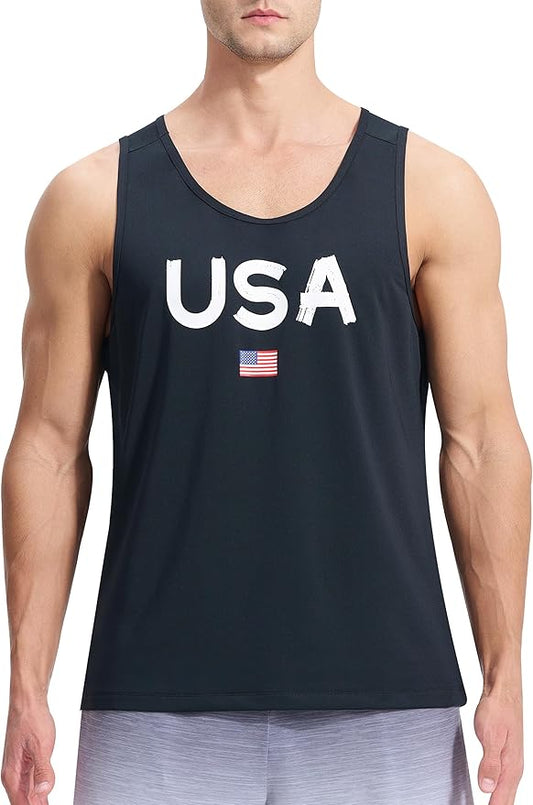 EZRUN Men's Quick Dry Sport Tank Top for Bodybuilding Gym Athletic Jogging Running,Fitness Training Workout Sleeveless Shirts