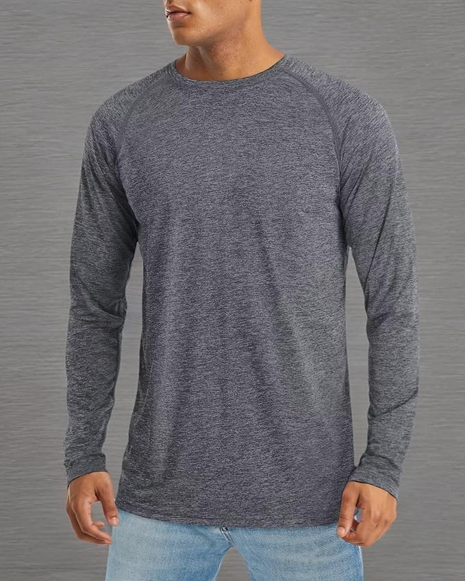 MAGCOMSEN Men's Long Sleeve Shirts UPF 50+ UV Sun Protection Athletic Shirts for Hiking Running Workout Rash Guard