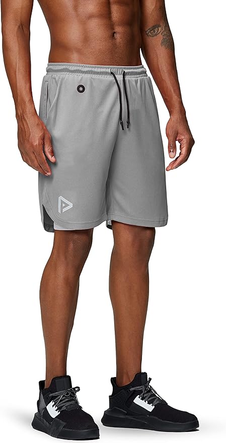 Pinkbomb Men's 2 in 1 Running Shorts Gym Workout Quick Dry Mens Shorts with Phone Pocket
