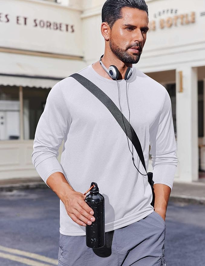 COOFANDY Long Sleeve Shirts for Men Moisture Wicking Activewear T-Shirts Workout Running Shirts