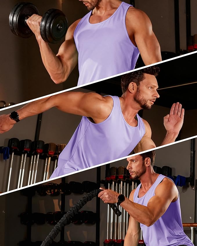 Boladeci Men's Tank Top Workout Athletic Quick Dry UPF 50+ Sun Protection Lightweight Summer Beach Gym Sleeveless Shirts