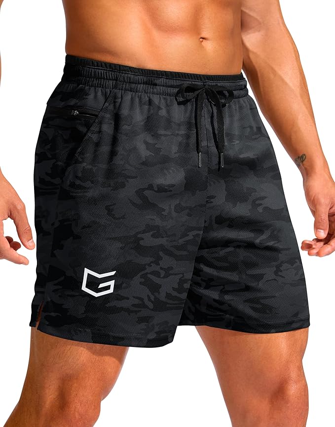 G Gradual Men's Running Athletic Shorts with Zipper Pocket 5"/ 7" Lightweight Quick Dry Gym Workout Shorts for Tennis Active