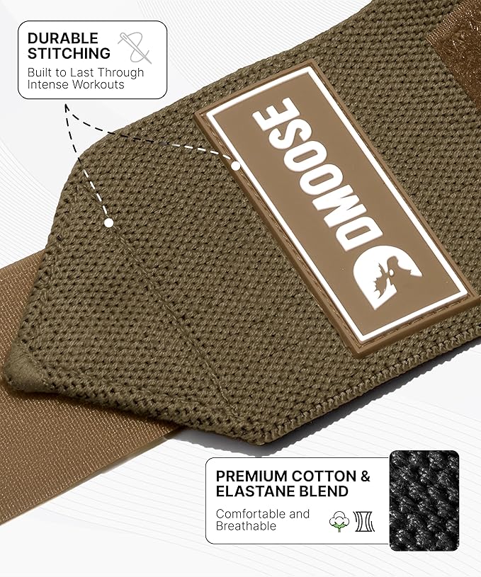 DMoose Fitness Wrist Wraps for Weightlifting 18" - Heavy Duty Gym Wrap with Hand Thumb Loop for Support & Pain Relief, USPA Approved Powerlifting, Weight Lifting Wrist Straps for Men & Women Work Out