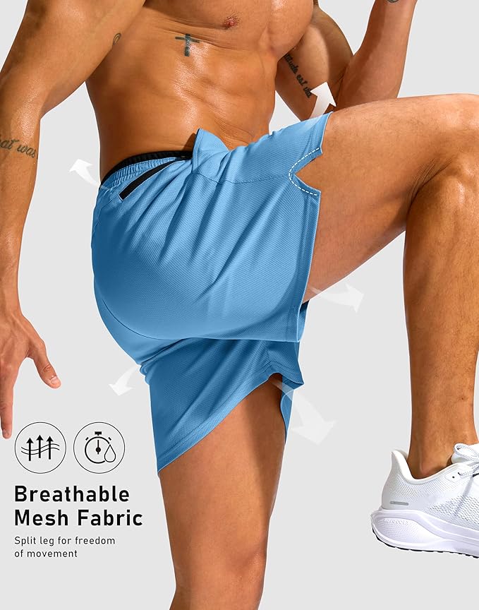 G Gradual Men's Running Athletic Shorts with Zipper Pocket 5"/ 7" Lightweight Quick Dry Gym Workout Shorts for Tennis Active