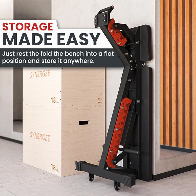 Synergee Adjustable Wing Back Workout Bench. Weight Bench for Dumbbell & Barbell Press Exercises & Workouts. Great for Commercial, Garage and Home Gym.