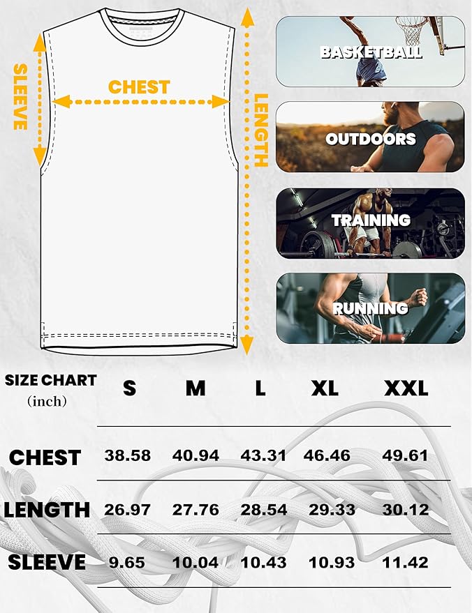 TACVASEN Men's Workout Tank Tops Sleeveless UPF 50+ Summer Sun Shirts Quick Dry for Running Swim Gym Beach