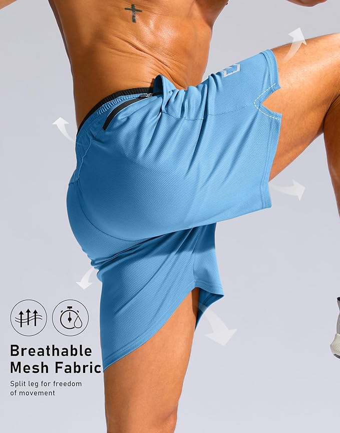 G Gradual Men's Running Athletic Shorts with Zipper Pocket 5"/ 7" Lightweight Quick Dry Gym Workout Shorts for Tennis Active