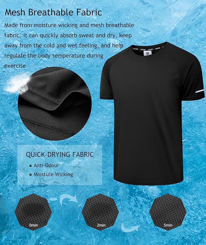 Holure Men's Mesh Quick-Dry Short Sleeve Workout T-Shirt