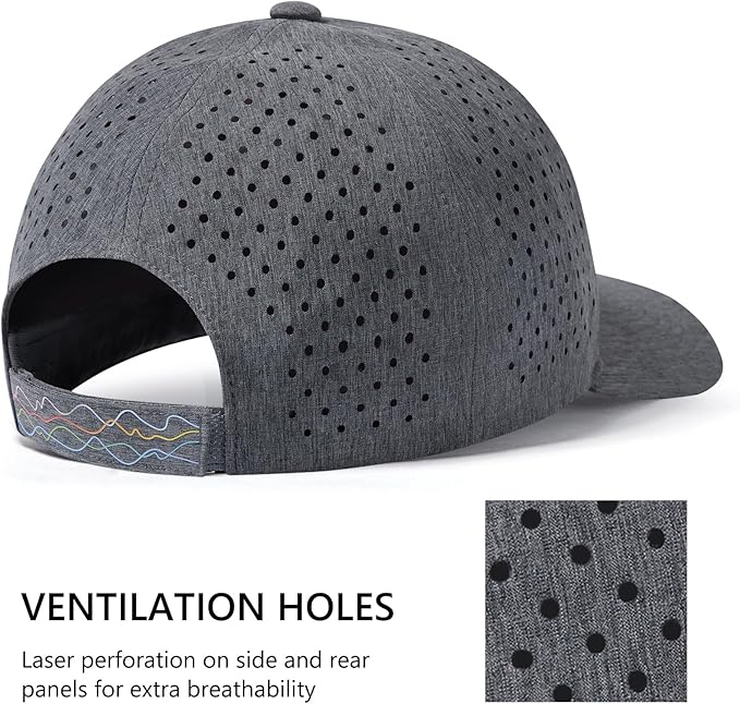 UPF 50+ Performance Water Resistant Baseball Cap Lightweight Breathable Hat Golf Running Boat Hiking for Men Women