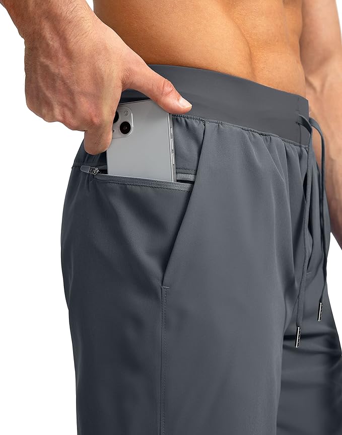 Men's Running Shorts with Zipper Pockets 9 Inch/ 7 Inch / 5 Inch Lightweight Quick Dry Gym Workout Athletic Shorts for Men