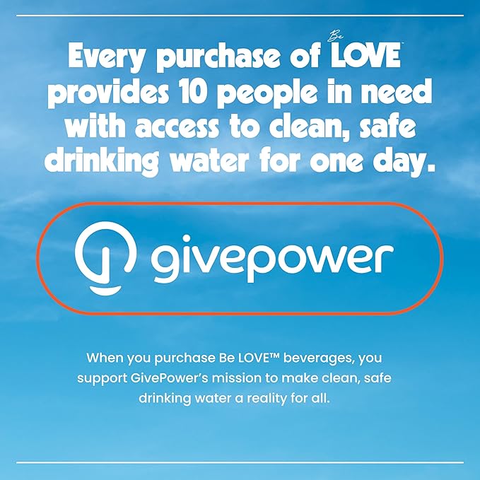 Be LOVE Balanced Electrolyte Beverage with Magnesium, Potassium & Sodium - Purified Still Beverage for Daily Hydration, Exercise, Work & Wellness- Zero Sugar, Gluten Free (Orange Blossom, 12oz x 12ct)